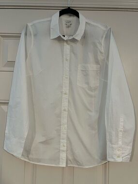 J.Crew Factory White Button Down Shirt Long Sleeve 100% Cotton NWT Size XL